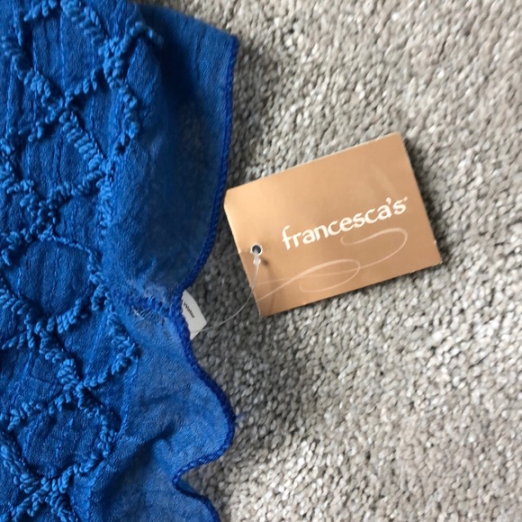 Francescas Blue Boho Scarf NWT - Picture 2 of 5